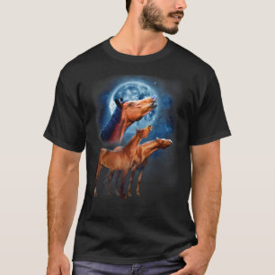 Funny Horse Shirten - Paarden huilen bij de maan T-shirt