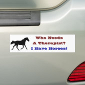 Funny Horse Therapist Bumpersticker (Op auto)