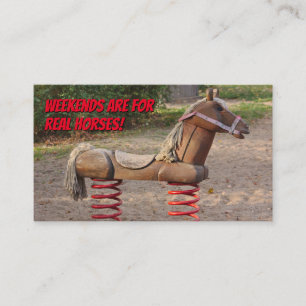 Funny horseback op school met een paardenplezier visitekaartje