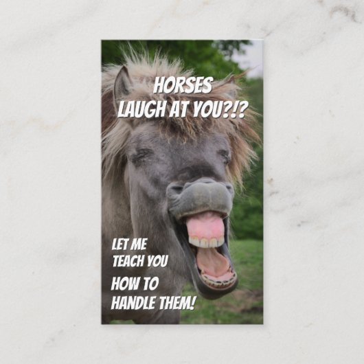 Funny horseback-trainer visitekaartje (Voorkant)