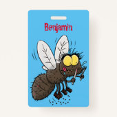 Funny horsefly insect cartoon badge (Achterkant)