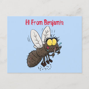 Funny horsefly insect cartoon briefkaart