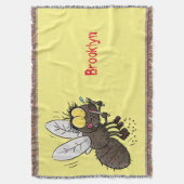 Funny horsefly insect cartoon deken (Voorkant Verticaal)