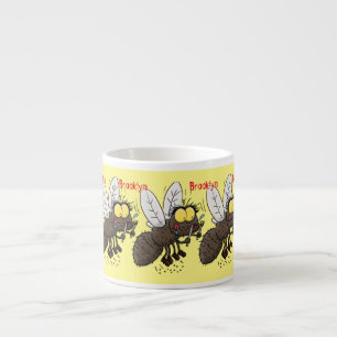 Funny horsefly insect cartoon espresso kop