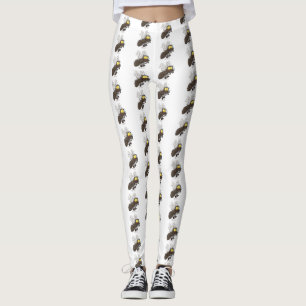 Funny horsefly insect cartoon leggings