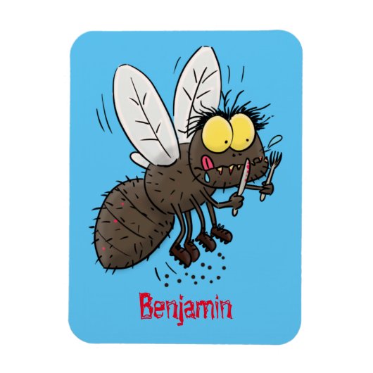 Funny horsefly insect cartoon magneet (Verticaal)