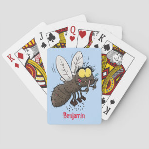 Funny horsefly insect cartoon pokerkaarten
