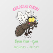 Funny horsefly insect cartoon raamsticker (Vel)