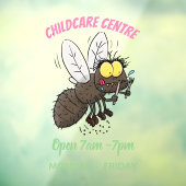 Funny horsefly insect cartoon raamsticker (Vel 3)