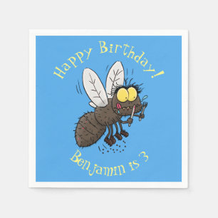 Funny horsefly insect cartoon servet