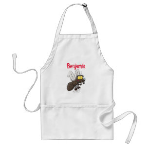 Funny horsefly insect cartoon standaard schort