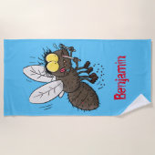 Funny horsefly insect cartoon strandlaken (Voorkant)