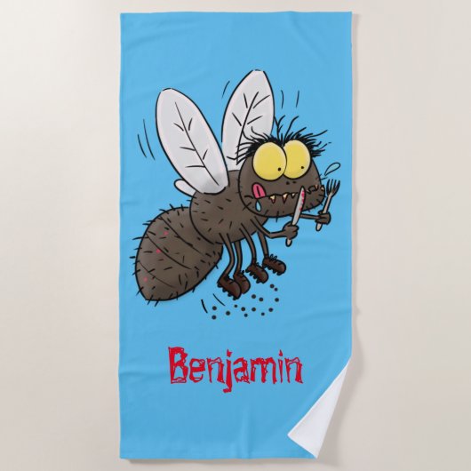 Funny horsefly insect cartoon strandlaken (Voorkant)