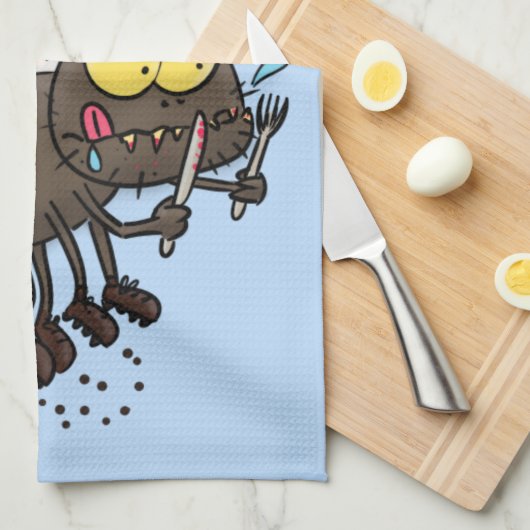 Funny horsefly insect cartoon theedoek (Quarter Fold)