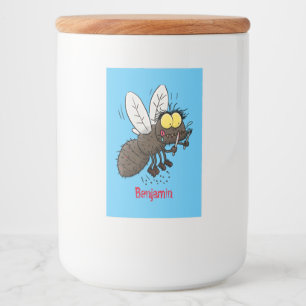 Funny horsefly insect cartoon voedselcontainer etiket