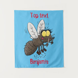 Funny horsefly insect cartoon wandkleed