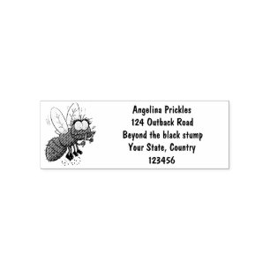 Funny horsefly insect cartoon zelfinktende stempel