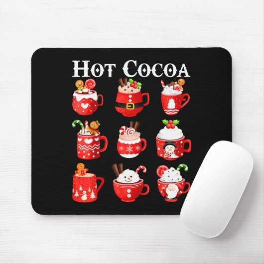 Funny Hot Cocoa Santa Elf C Merry Christmas Pajama Muismat (Met muis)