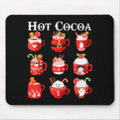 Funny Hot Cocoa Santa Elf C Merry Christmas Pajama Muismat (Voorkant)