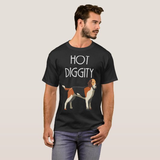 Funny Hot Diggity Dog T Hondenliefhebber T-shirt (Voorkant volledig)