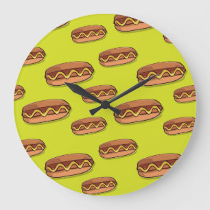 Funny Hot Dog Food Design Grote Klok
