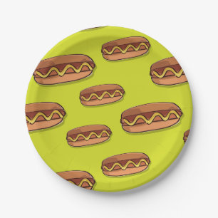 Funny Hot Dog Food Design Papieren Bordje