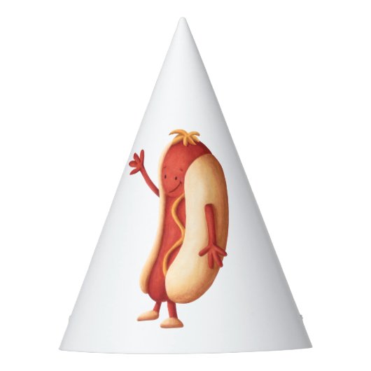 Funny Hot Dog met mosterd-waakpapier Feesthoedjes (Voorkant)