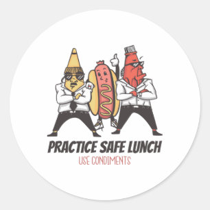 Funny hot dog ronde sticker