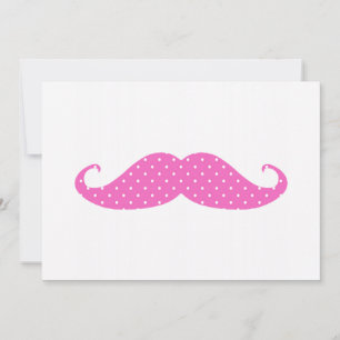 Funny Hot Pink Polka Dots Mustache
