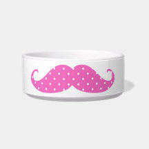 Funny Hot Pink Polka Dots Mustache
