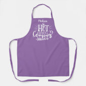 Funny Hot Stuff Typografie Paars Schort (Voorkant)