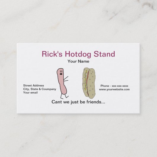 Funny Hotdog Visitekaartje (Voorkant)