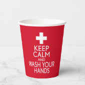Funny - Houd kalm en was uw handen Papieren Bekers (Voorkant)