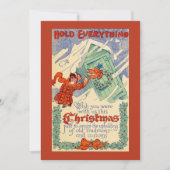 Funny houdt alles vol met kerstmis feestdagenkaart (Voorkant)