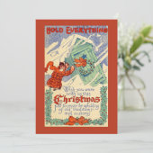 Funny houdt alles vol met kerstmis feestdagenkaart (Staand voorkant)