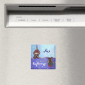 Funny Hound Dog Naughty Nice Holiday Magnet (In Situ (Lave-vaisselle))