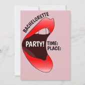 FUNNY HOUR RED LIPS BACHELORETTE INVITATION PARTI (Devant)