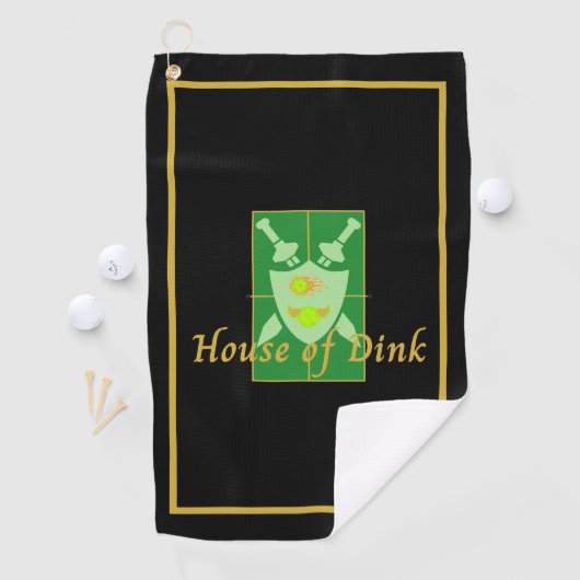 Funny House of Dink Pickleball Crest Sports Towel Golfhanddoek (Insitu)