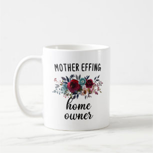 Funny Housewarming, Floral New Home Owner Koffiemok