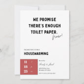 Funny Housewarming Invitation ・ Toilet Paper Quote (Devant)