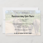 Funny Housewarming Open House Elephants Moved Kaart (Achterkant)