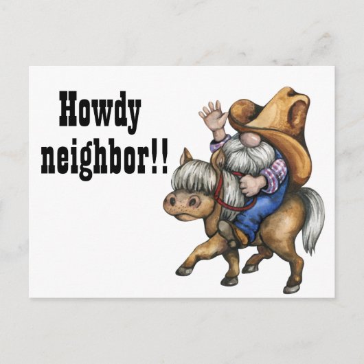 Funny Howdy buurvrouw Greeting Briefkaart (Voorkant)
