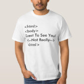 Funny HTML Commentaar Shirt (Voorkant)