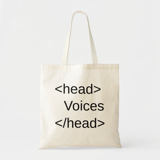 Funny HTML-Voices in</head> Tote Bag (Voorkant)