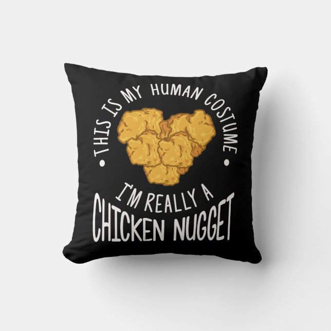 Funny Human Costume Chicken Nugget Kussen (Voorkant)