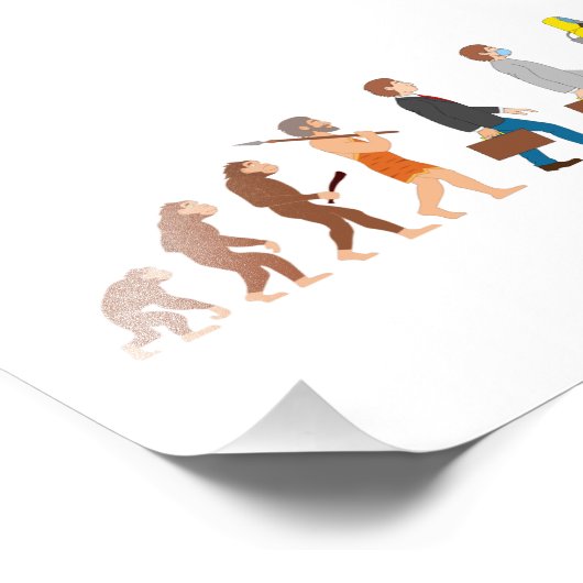 Funny Human Evolution Foto Afdruk (Hoek)