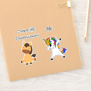 Funny Human Resources HR Eenhoorn paard Sticker