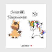 Funny Human Resources HR Eenhoorn paard Sticker (Vel)