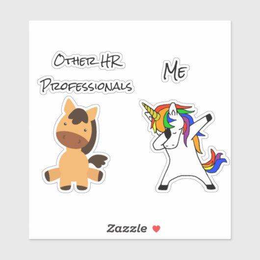 Funny Human Resources HR Eenhoorn paard Sticker (Vel)