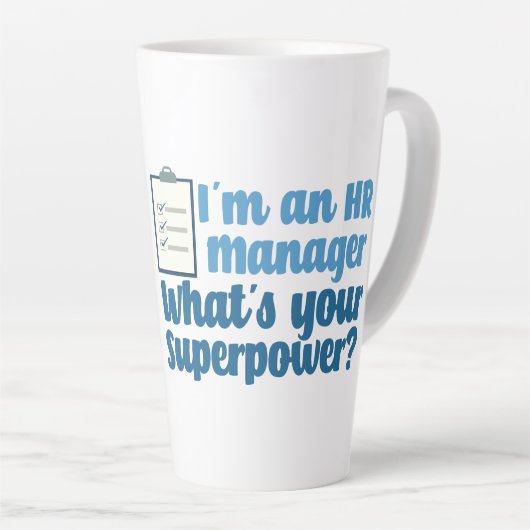 Funny Human Resources Superheld Latte Mok (Rechterhoek)